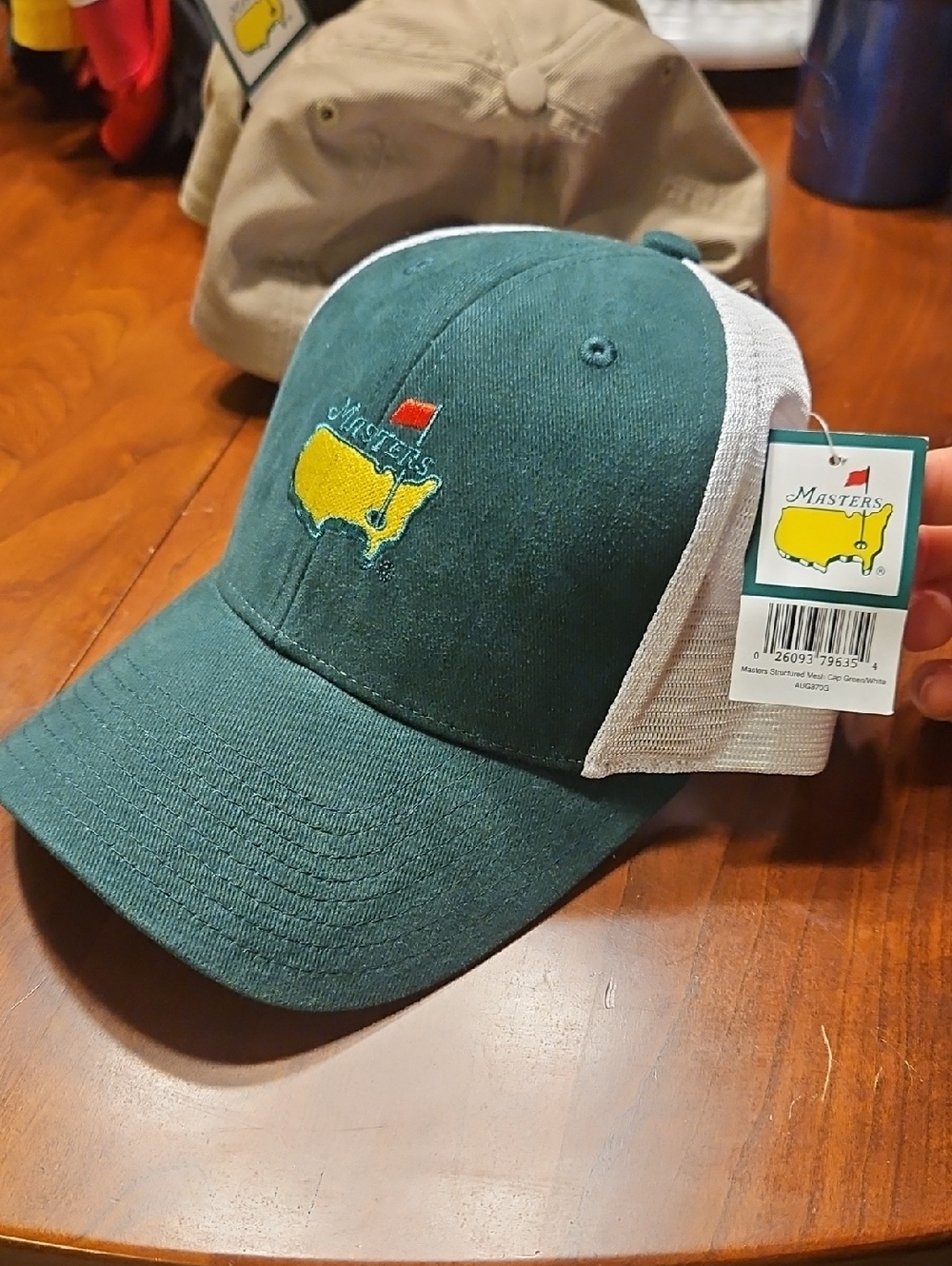 Masters Dark Green and White Mesh Logo Trucker Hat